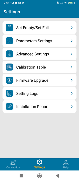 Figure 5. Settings menu (LIGO PRO)